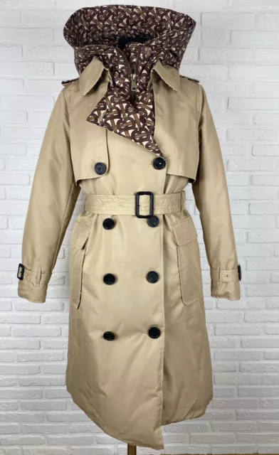 Burberry  Trench Coat Goose Down Womens Size S Beige