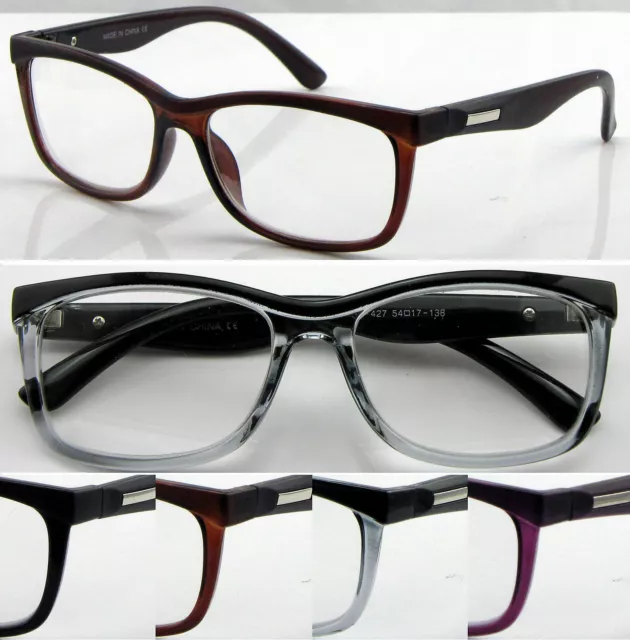 Mens Womens Reading Glasses 0.00~+4.00 Big Lens Eyebrow Design Metal Hinges L427