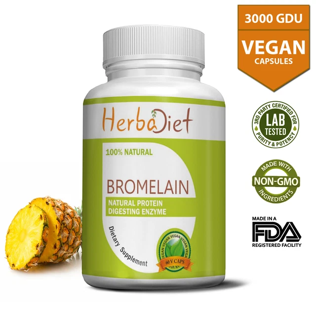 BROMELAIN 3000 GDU High Strength 500mg Capsules DIGESTIVE Pineapple