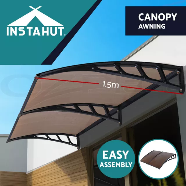 Instahut Window Door Awning Door Canopy Outdoor Patio Sun Shield 1.5mx1-4m
