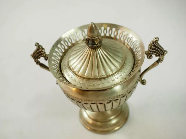 Antique Sterling Silver Lidded Double handle Sugar container