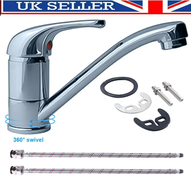 CARAVAN MIXER TAP Chrome Plated Long Spout Motorhome Camper Van Boat