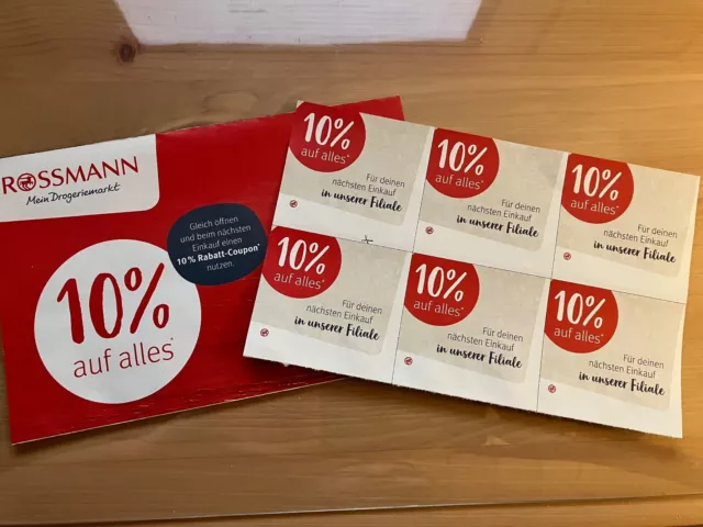 6 Rossmann Coupons Gutscheine 10% auf alles! gültig vom 02.04. bis 30.06.2024