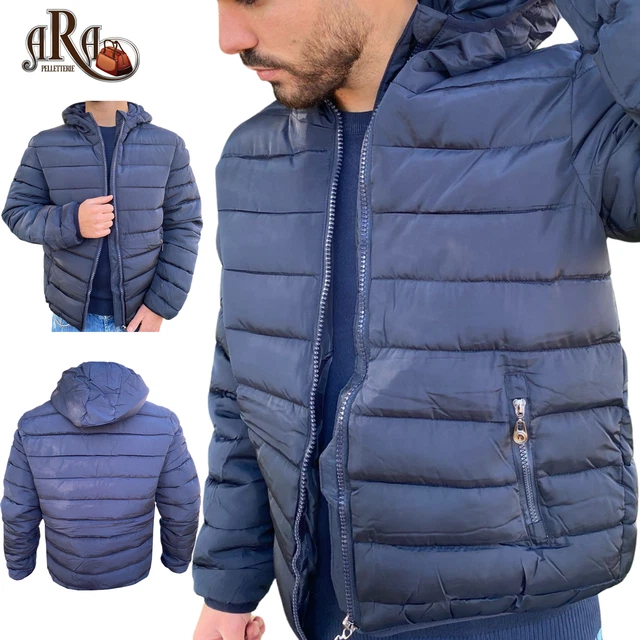 Giubbotto Uomo Piumino con Cappuccio Giubbino Slim Fit invernale TAGLIA 2XL XXL