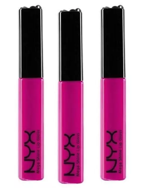 Pack of 3 NYX Mega Shine Lip Gloss, LG136 Dolly Pink