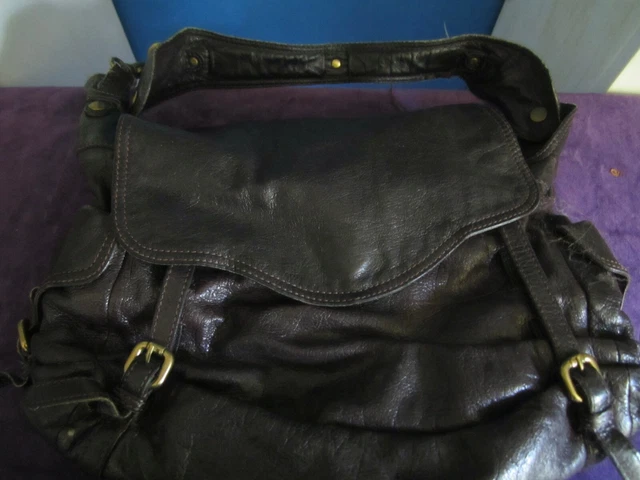 KOOBA Harper Handbag Dark Eggplant Purple Good Pre-owned