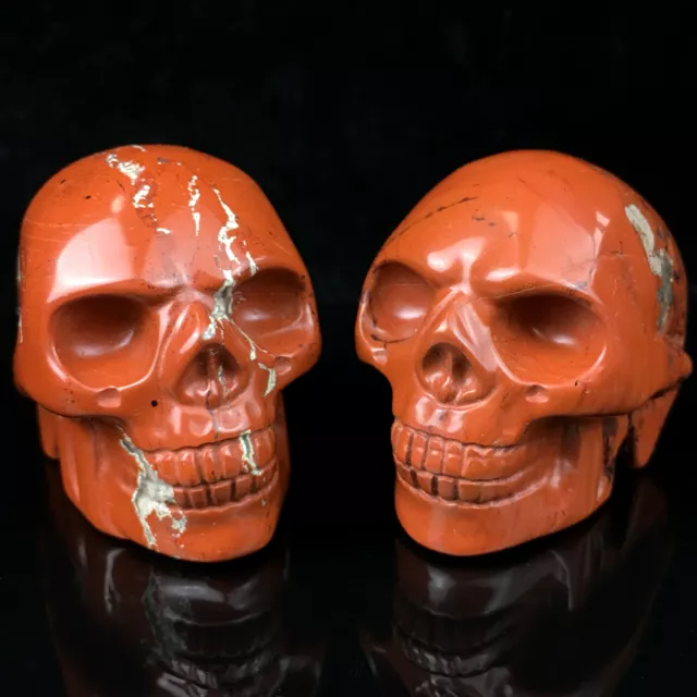×1 1.8" Hand carved Skull Natural Quartz Crystal Skull Reiki Healing 18Kinds
