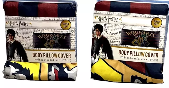 2 Harry Potter Body Pillow Case  Hogwarts Cover Super Soft 20in x 54in