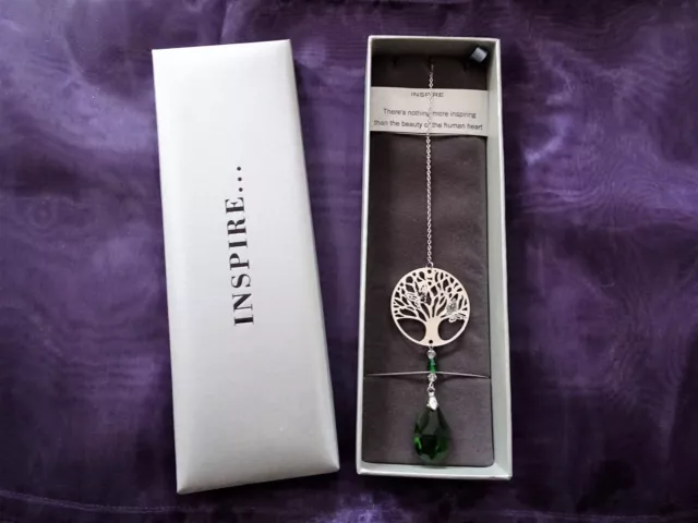 Tree of Life Suncatcher with Green Crystal