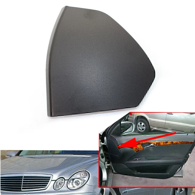 Front Door Upper Cover Trim For 2003-2009 Mercedes E-Class W211 - Black ABS - Pair