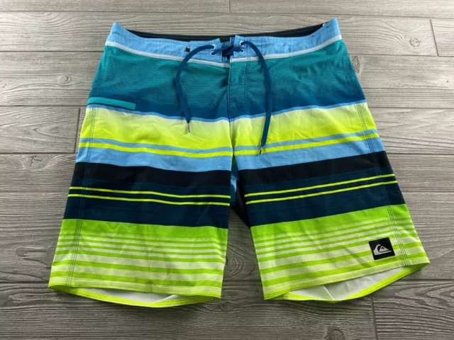 Quiksilver Board Shorts Mens Size 36 Striped Slab Striped 19" Stretch Shorts