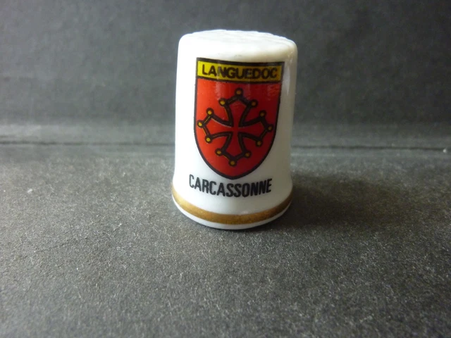Dé à Coudre En Porcelaine Fine - Drapeau D'Espagne - Édition Limitée, Décoré à L'or 18 Carats - Boîte Cadeau Incluse