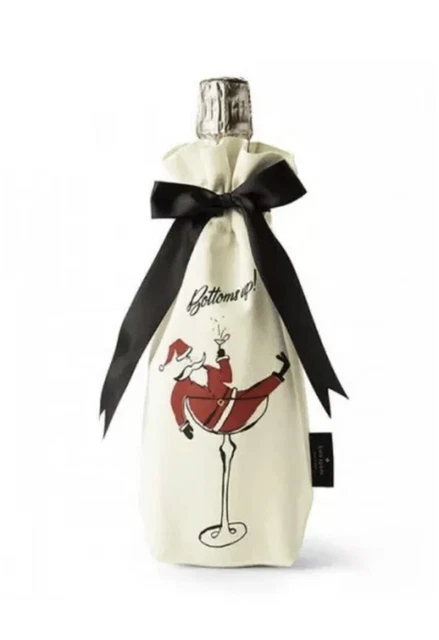NEW Kate Spade New York Bottom's Up Jolly Santa Wine Tote HOLIDAY 🎁