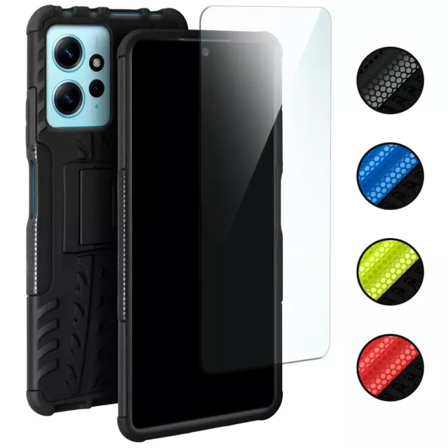 Handy Hülle für Xiaomi Redmi Note 12 (4G) Panzer Case Cover TPU mit Schutz Glas