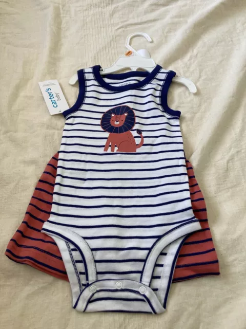 Carters baby boy 2 piece lion knit short outfit size 12M NWT