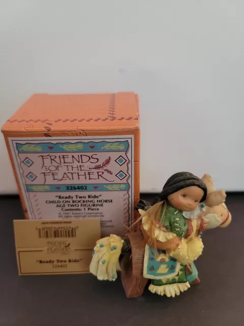 Enesco 1997 Friends of the Feather Ready Two Ride Girl Horse Native American