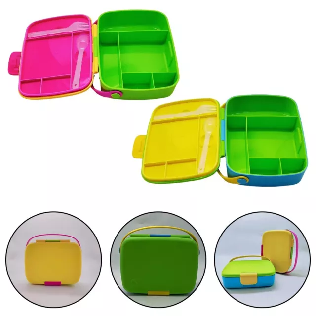 Easy to use Portable Lunch Box with Divided Compartments and Spoon/Fork