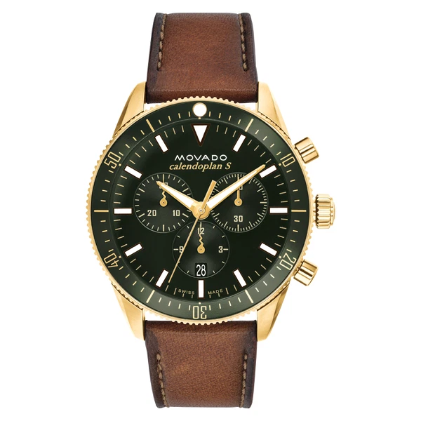 New Movado Heritage Series Calendoplan S Chronograph Mens Watch-3650122