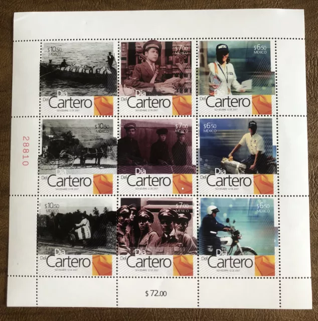 Mexico  Stamp Sc 2560 Mini Sheet Letter Carrier Day Mint Never Hinged