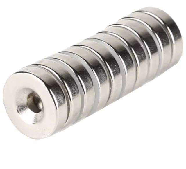 10 X Geocahing Neodym Aimant Trou, Trou D12 X H3 3 MM Trou - Réduction N52