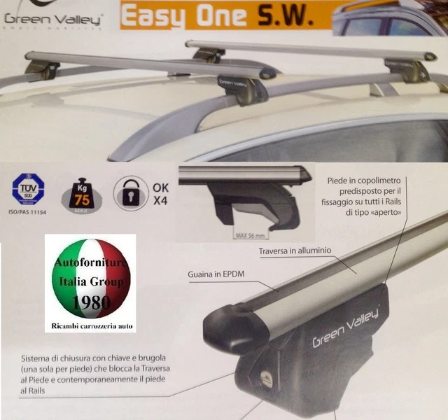 Barres De Toit Easy Line Advanced 120 Cm - Compatible MG EHS SUV 2018+ - Verrouillables