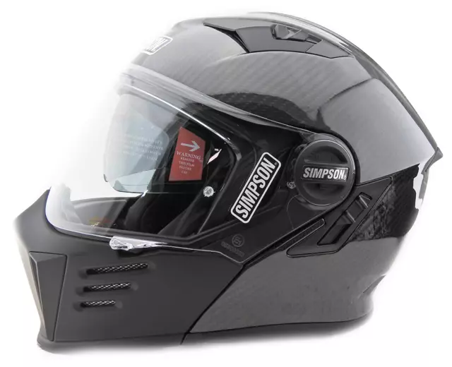 Simpson Darksome Mod Bandit Helmet Road Legal Carbon Internal Visor UK