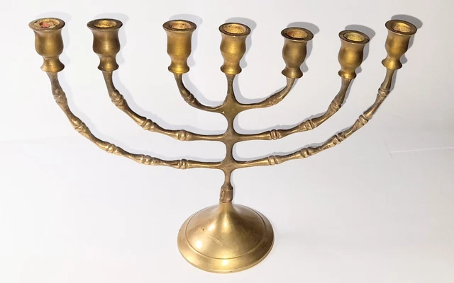 Menora Messing, 7 flammig 17cm hoch, 24cm breit