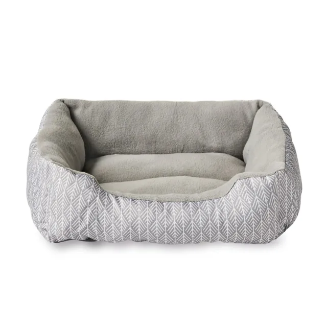 Small Cuddler Dog Cat Puppy Kitten Pet Bed, Gray, 19”x15”, Typically up to 25 Lb