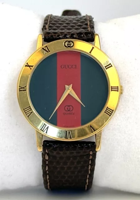 Vintage Mens Gucci Watch 3001m 33mm Needs Battery Original Band