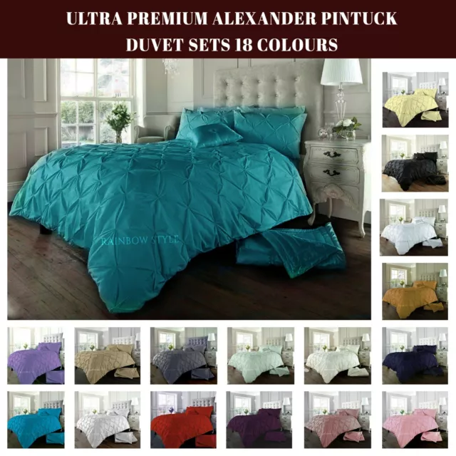 Pintuck Pleated Duvet Cover with Pillowcase Alexander Alford Bedding Quilt Set