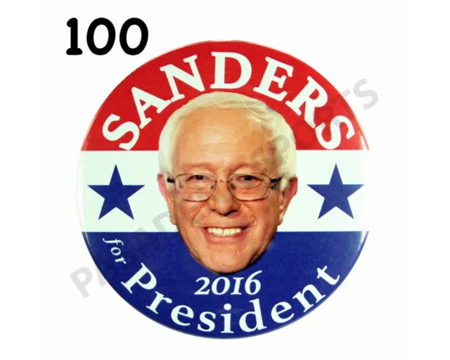 2016 BERNIE SANDERS for PRESIDENT 3" CAMPAIGN BUTTON, 100-PIECES bsds