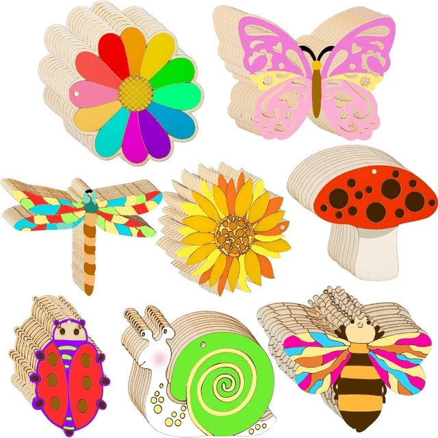 8 STYLES UNFINISHED Wooden Cutouts Wood Wooden Cutouts Party Supplies £ ...