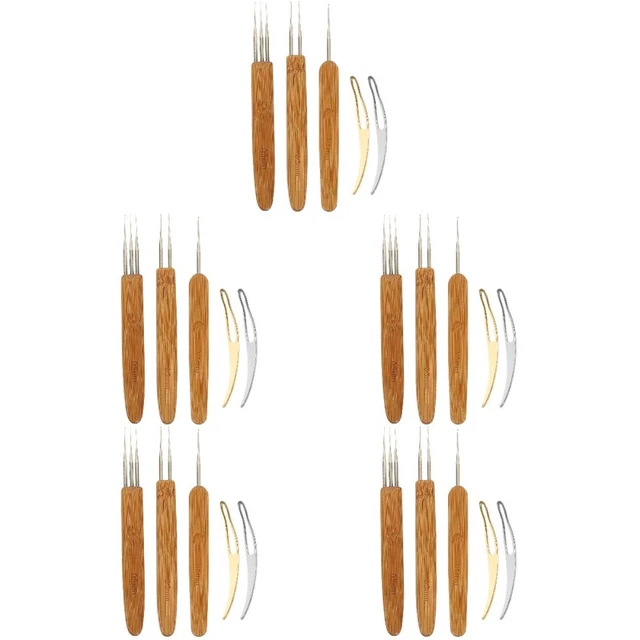5 Sets Stitching Needle Weaving Hooks Crochet Hair Braiding Tools Interlock