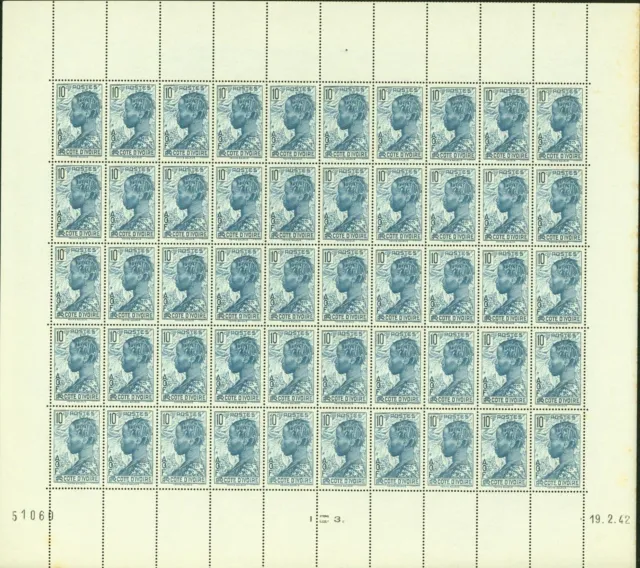 Ivory Coast 1936 - MNH stamps. Yvert Nr.: 113. Sheet of 50.......(EB) MV-17582
