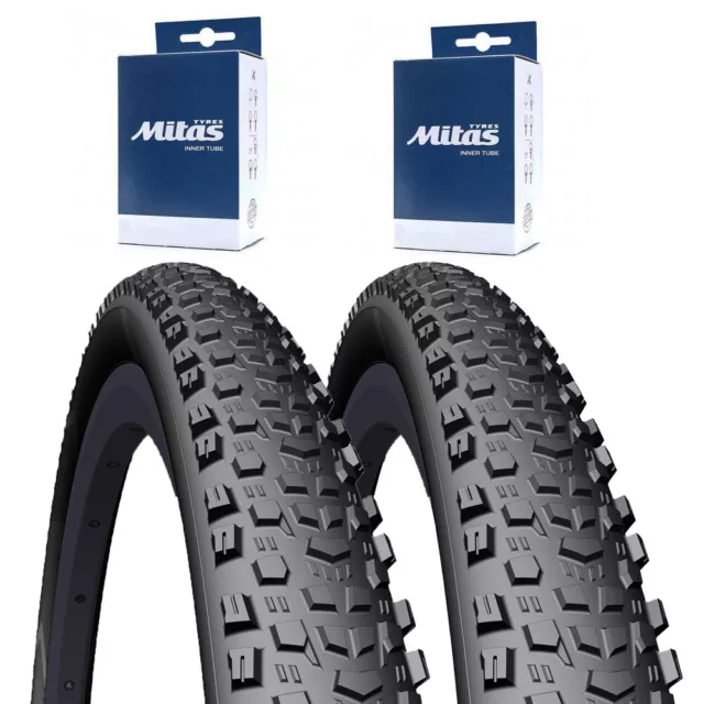 2x 29 inch Mitas Mountain Bike Tyres - INNER TUBE option - fast rolling MTB 29er