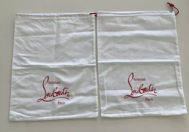 Lot Of 2 Authentic Christian Lubuton Dust Bags Shoe Bags 15 X 12 Inches