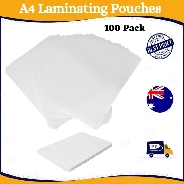 A4 Laminating Pouches 80 micron Gloss (PK 100) -Buy 2 packs get 5% off