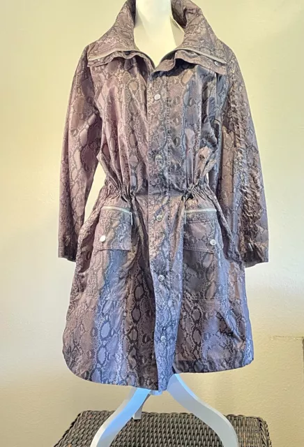 Michael Kors Lightweight Raincoat Jacket Full Zip Snake Print Womens Plus 1X NWT