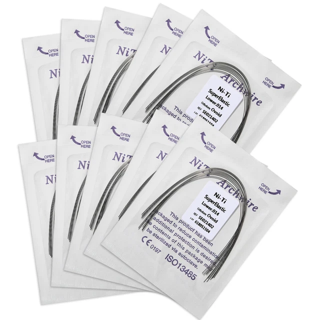 100-Pack Dental Orthodontic Niti Round Arch Wires – Super Elastic, Ovoid Form