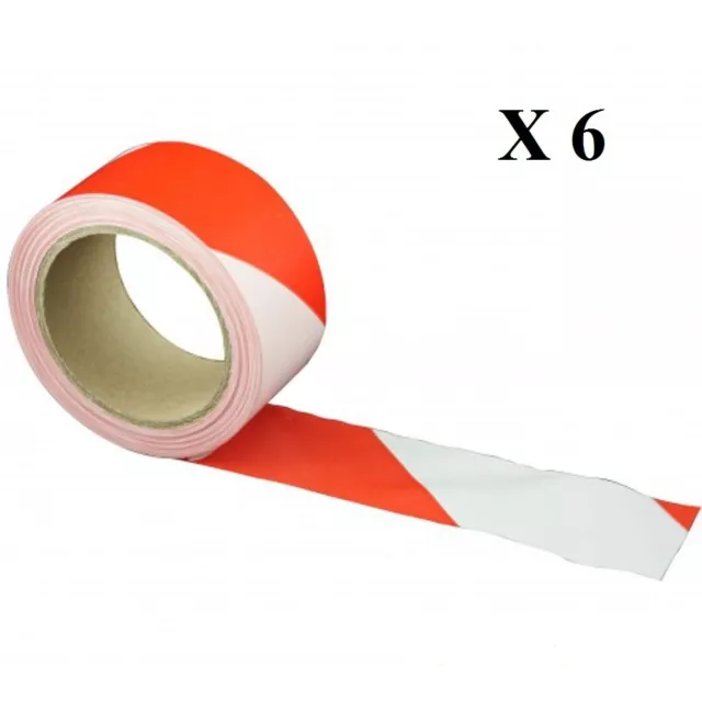 ruban signalisation rubalise rouge et blanc 50 m/m x 50 mètres