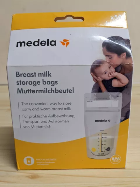 Medela Set of 180 ml Breast Milk Storage Bags - Pack of 50 BPA-free breast milk