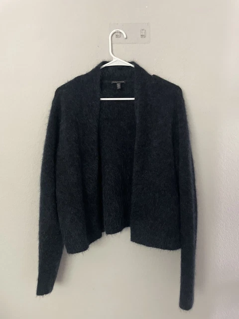 Eileen Fisher Mohair & Wool Blend Blue  Open Cardigan Sweater Medium