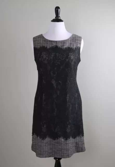 TAHARI Arthur S Levine ASL $128 Lace Embellished Lined Shift Dress Size 12