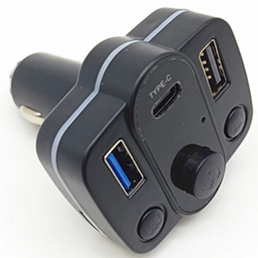 Wireless Handsfree Car FM Transmitter Radio W/PD USB Super Quick Charge Adapter