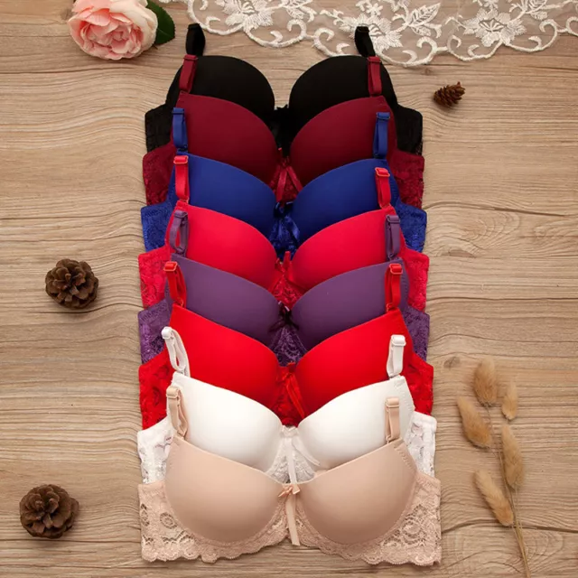 WOMENS 30-42 AA A B C Cup Push Up Lace Bras Bralette Underwire Padded  Underwear $4.98 - PicClick
