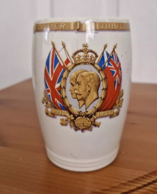 Vintage King George V Queen Mary Silver Jubilee Cup 1935 Royal Commemorative Mug