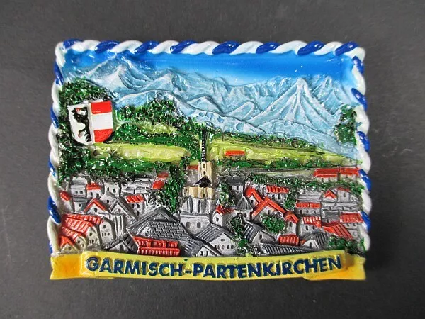 Magnet Garmisch Partenkirchen Poly Relief 7 cm Germany Souvenir,NEU