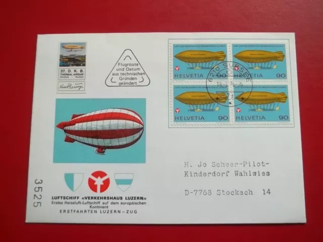 Briefmarken  Schweiz    Zeppelinpost  von 1976
