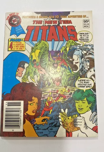 THE NEW TEEN TITANS #18 COMIC BOOK DIGEST DC BLUE RIBBON ( 1981 )  Vg