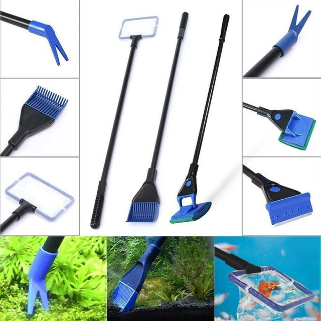 5 in1 Water Aquarium Cleaning Tool Fish Tank Gravel Vacuum Glass Cleaner Brush